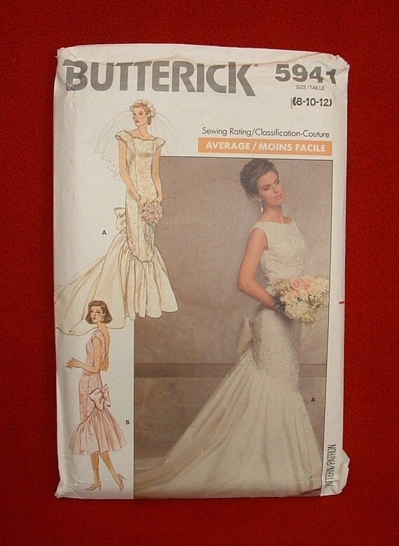 dress sew patterns wedding vogue to 1987 Vintage patternspatterns Mermaid by Butterick 5941 style