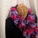 Valentine's Day Special Fuchsia Lilac Maroon flamenco frilly loopy long fashion hand knit ruffle scarf for women