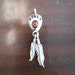 Beautiful Sterling Silver Navajo Indian Pawn CORAL Shadow Box Paw Design Pendant Charm