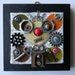 Recycled Art Collage - "My robot wears glasses" - Original Mixed Media