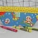 Notions Pouch, Cosmetic Bag: Retro Space Cadets, Blue & Yellow Trim - a Snappy Snapdragon Pouch