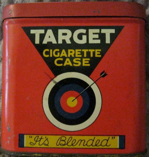 Vintage Target Cigarette Case Tin with striker by lipmeister