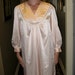 70s Pink Flowered Nightgown. LG Xlg, long, by Eve Stillman, Romantic, Pretty