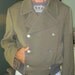 Vintage Army Bomber Jacket, Olive, Men Lg XL, Double Breasted