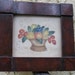 Folk Art / Flower Painting Mahogany Frame / Original Charming Small Painting / Signed