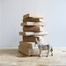 Vintage Handcarved Wooden Stack of Books