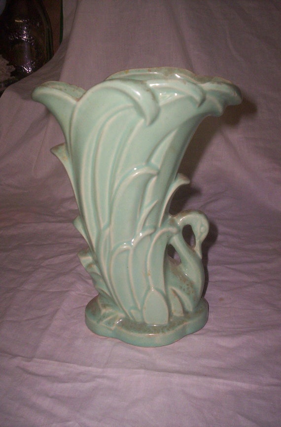 vintage mccoy pottery vase large swan by robinsvintage on Etsy