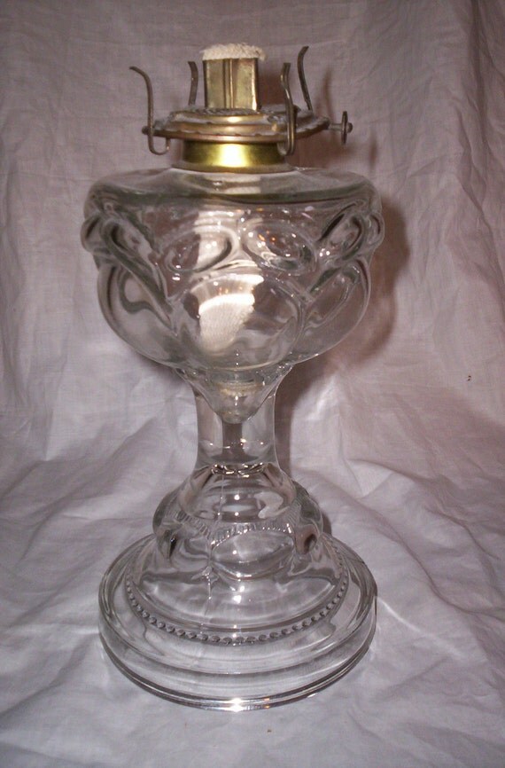 vintage peanut oil lamp pedestal nice