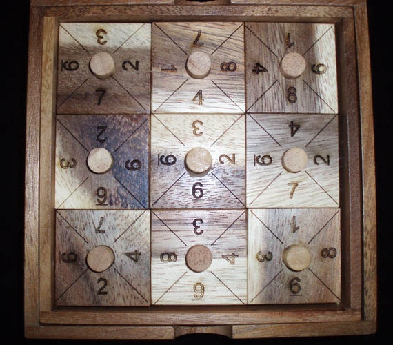 Perfect 10 wood brain teaser puzzle get all adjacent