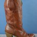 70s ACME Reptile & Leather Cut Out High Heel Leather Cowboy Boots Ladies 8