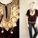 Burgundy VELVET & Gold Embroidered Brocade Tunic