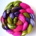 Hand Painted Merino Silk Spinning Felting Fiber Top Roving