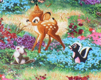 Bambi Fabric, Half Yard, Disney Bambi, Thomas Kinkade, Bambi Flower Thumper