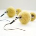 Lemon Yellow Felt Drop Earrings - Needle Felted Yellow Felt Ball Earrings