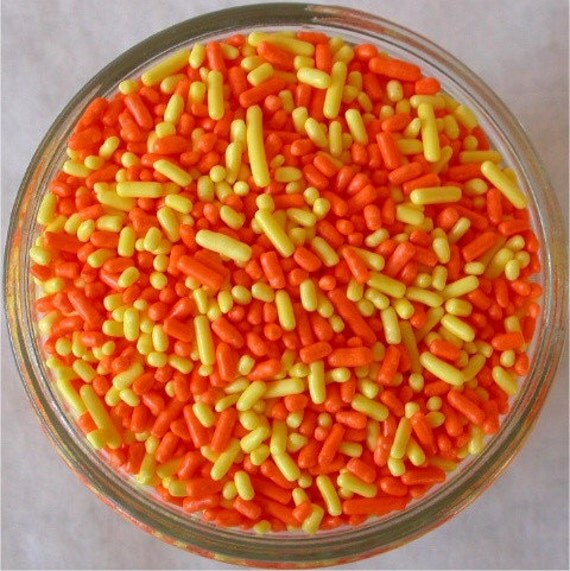Sprinkles 6 oz Yellow and Orange Jimmies Mix For Cupcakes