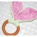 Organic Wood Beeswax Soothing Baby Teether Crinkle Sound Bunny Ears Toy Minky Buble Velour Plus Sensory Fabric