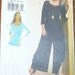 Women's Side Draped Baggy Pants and Long Sleeve Overlay Top - Vogue Woman Easy Sewing Pattern 9940 - Bust 31.5-36- Factory Folds