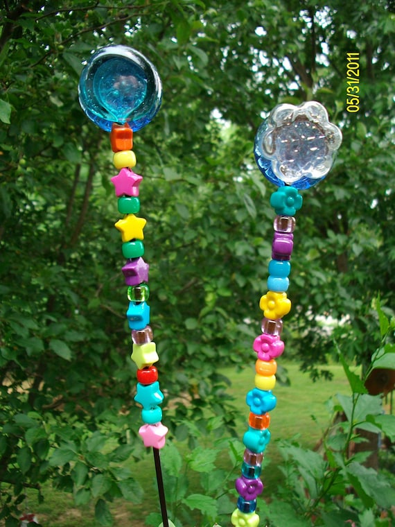 Handmade Decorative Glass & Beaded Garden by CarlaRaeVintage Handmade Decorative Glass Beaded Garden by