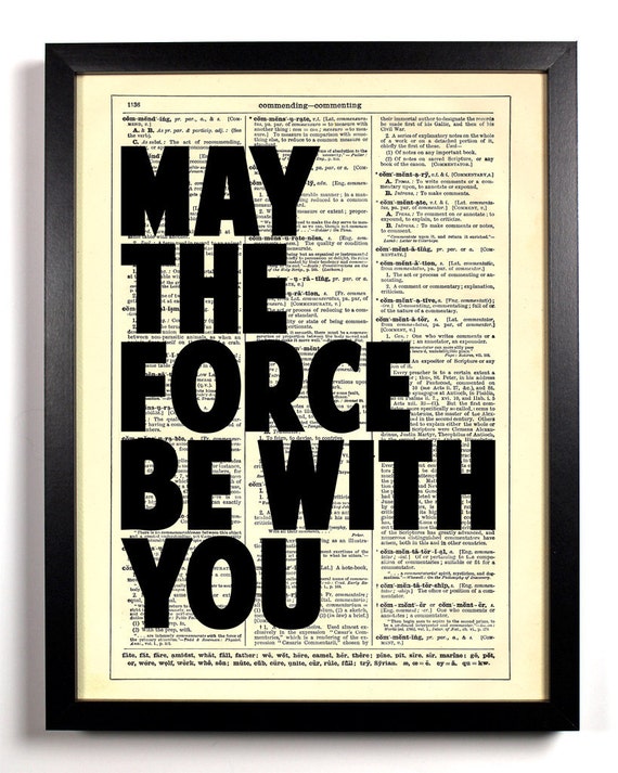 May The Force Be With You Typography Home Kitchen Office