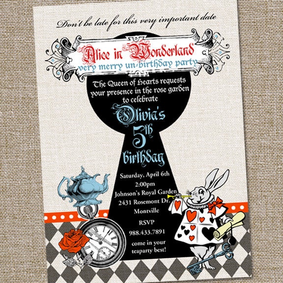 Alice In Wonderland Invitation 8