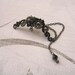 Black And Gunmetal Ear Cuff With Chains And Gothic Charm