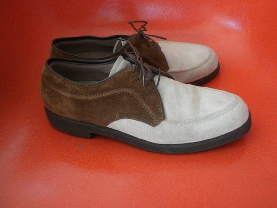 Mens Vintage Shoes  Hush Puppies  Brown  Beige  Laceup Style ...