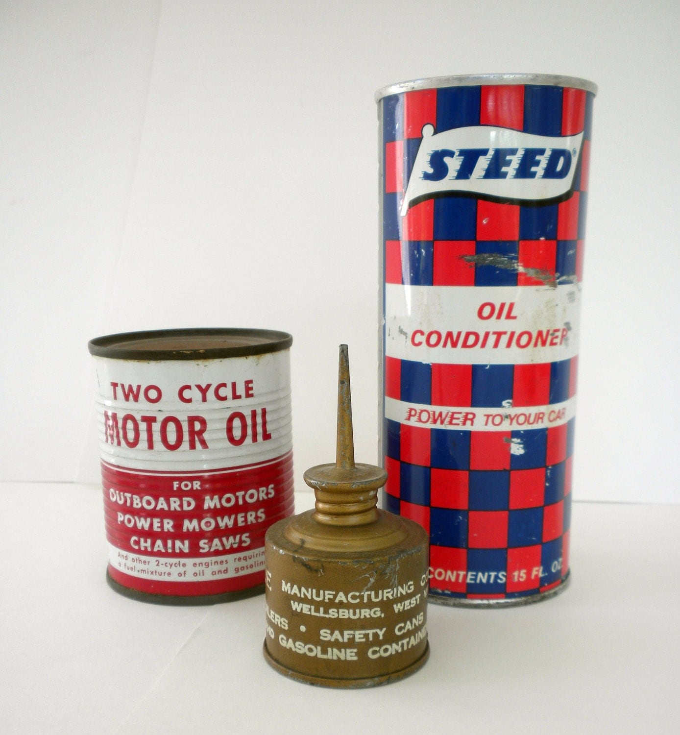 Vintage Oil Cans / Collectible Oil Cans / / Steed by LUXURYLIFE