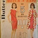 Butterick 3029, Quick 'N Easy Dress & Coat Pattern, Size 14, Vintage 1960's