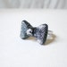 Bow Ring Bow Tie Black Polymer Clay