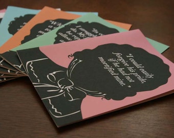 Bookish - Jane Austen - Pride and Prejudice - Note Cards - Set of 6 - Mr. Darcy Proposal - Literary Art - Book Lovers - JAPP023