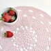Pink doily placemat - light pink - cottage style, beach wedding - SALE 40% OFF