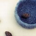 Felted bowl - Organic eco-friendly - Chunky scalloped grey and light blue - Coupon "SPECIAL" - 15% OFF