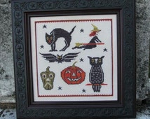 Popular items for the primitive needle on Etsy Primitive needle cross stitch pattern halloween oop counted linen kit popular items diy