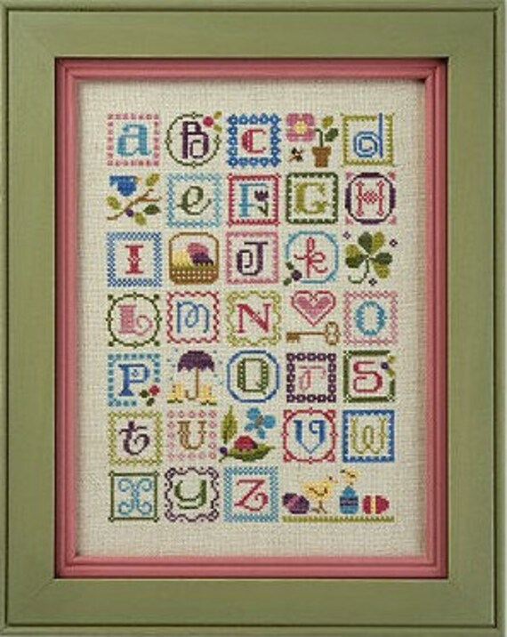 LIZZIE KATE Spring Alphabet counted cross stitch patterns