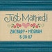 cross stitch pattern : Just Married Lizzie Kate S71 wedding counted cross stitch