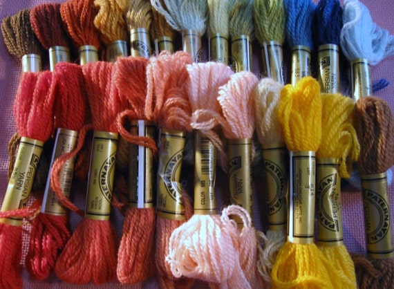 24 Crewel and Needlepoint yarn 3 ply Wool