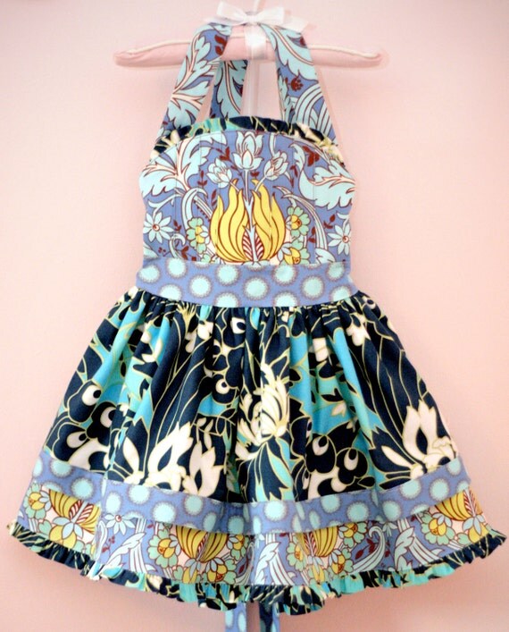 Items similar to Couture Girls toddler halter Dress with layered skirt ...