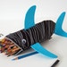 SALE - Shark Bag - Zipper Pencil Case - Fun Kids Gift - Teachers Gift: High Tide Shark Bite, ready to ship
