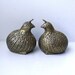 RESERVED Brass Quails/Blue Swedish Candleholder/Brass Duck/Solid Glass Candle/Colorful Salad Servers