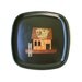 Vintage Black Platter Fish House Inlaid Brass Wood Couroc 60's