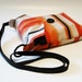 Cross Body bag Red Black Beige Orange striped Shoulderbag purse cluth pouch