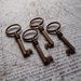 Griffen Antique Copper Skeleton Key - Set of 4