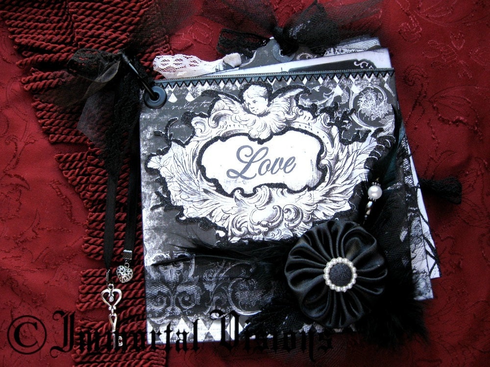Premade Mini Scrapbook Album Gothic Enchanted Love