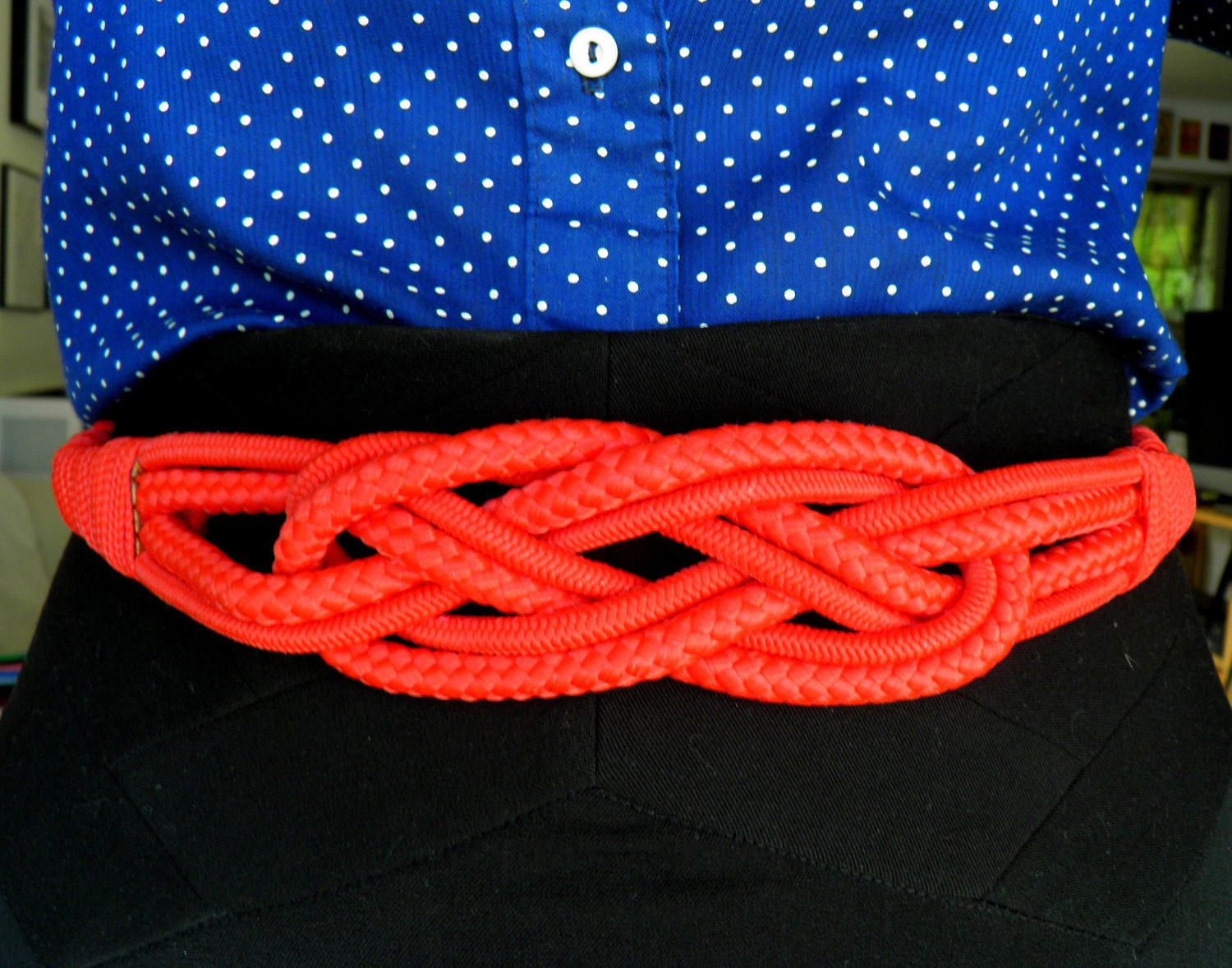 Red Rope Nautical Knot Belt
