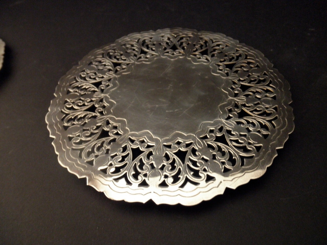 vintage silver plate trivet-Made in Denmark