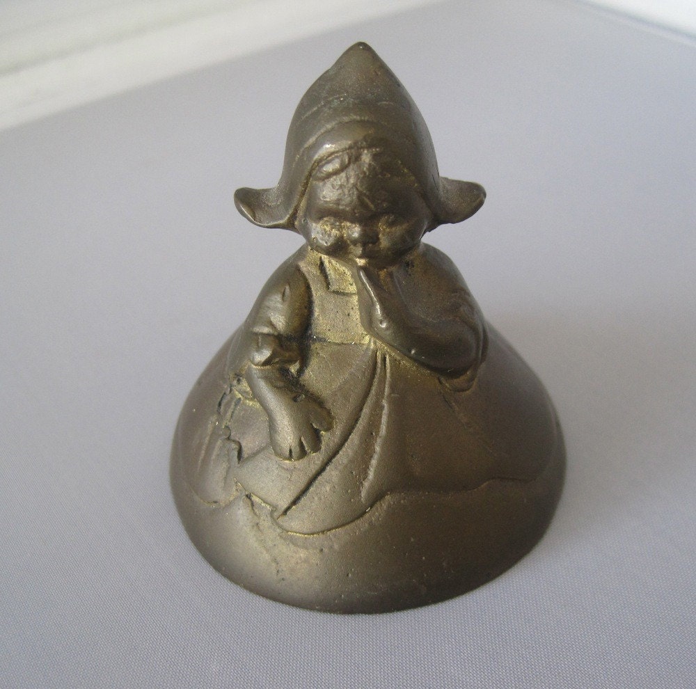 Vintage Dutch girl brass bell