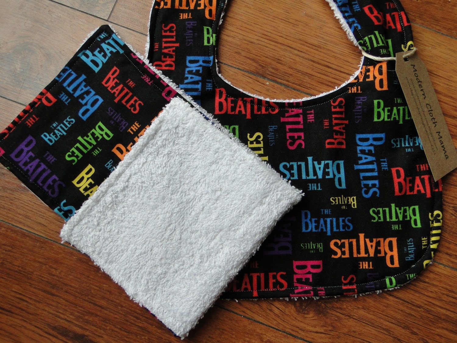 Bib and Burp Cloth Set The Beatles by KayleighAdamsDesigns on Etsy