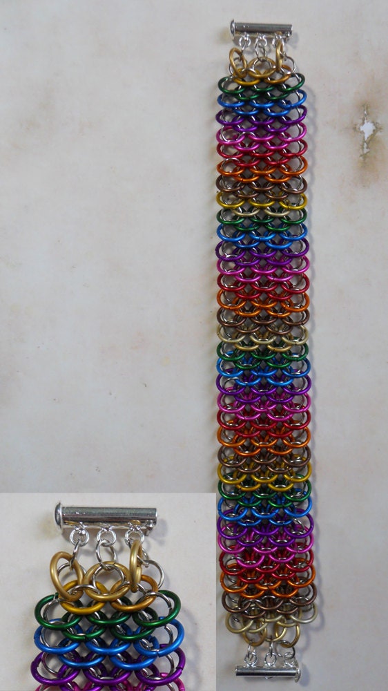 Beautiful Rainbow Dragonscale Weave by DarkandPrettyThings on Etsy