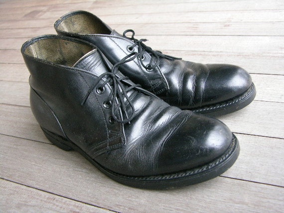 vintage 1950's 1960's Men's Work boots. Black