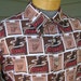 vintage 60's - 70's Men's long sleeve shirt. 'Gitanes - Cauloises' French cigarette print. Pop art. Large